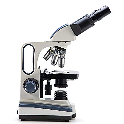 aumento, maceta de asentamiento, microscopio researcher para fines de investigación WF10X y 25X ocular, mesa de objeto mecánica, condensador de abbe Microscopio binocular 40X-2000X SWIFT Optical SW350B Lab 
