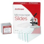 AmScope BS-72P-100S-22 72 Piezas de pre-Cleaned en Blanco microscopio Diapositivas y 100 Unidades de 22 x 22 mm Plaza coverslips, Cristal
