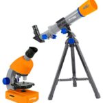 Bresser Junior - Microscopio, 40 x 640 x con iluminación LED con Funcionamiento con Pilas, Naranja