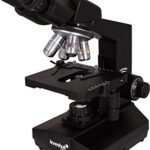 Microscopio Binocular Biológico Levenhuk 850B con Objetivos Plano Acromáticos, Platina Móvil, Filtros (Azul, Amarillo, Verde) y Oculares de Campo Amplio