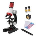Microscopio para niños Microscopio para principiantes Microscopio de enfoque ajustable con caja de muestras Kit de microscopio biológico para niños Ciencia educativa Microscopio para principiante